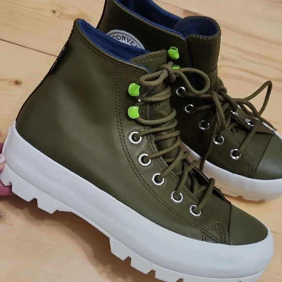 Converse Chuck Taylor All Star Boots Gore-Tex Lugged Waterproof Leather Moss 7 - Picture 15 of 16
